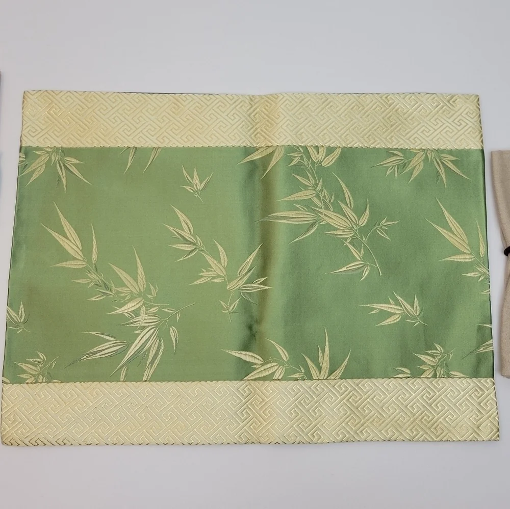 bamboo leaves silk placemat set